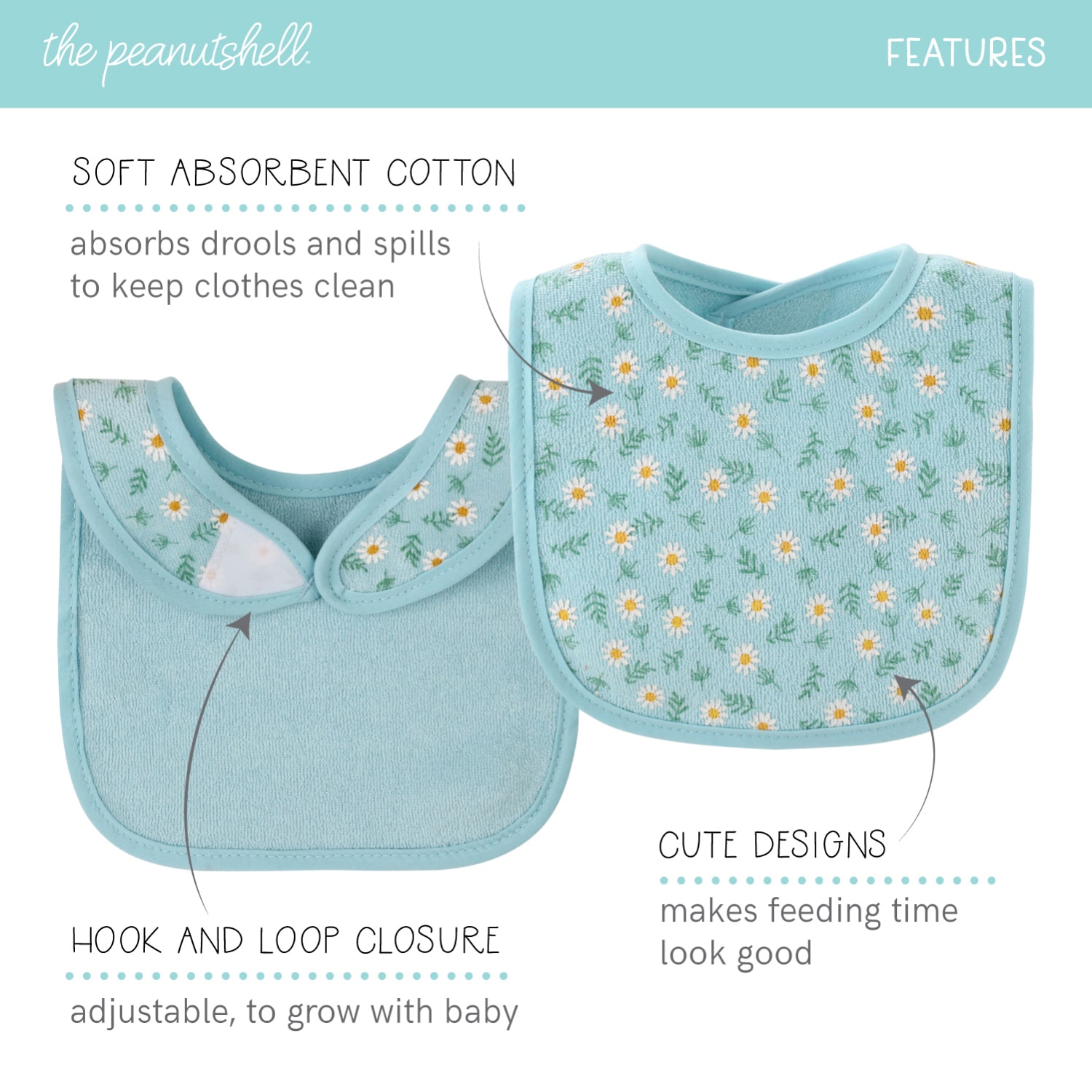 The Peanutshell Sweet Girls 10-pc. Bib