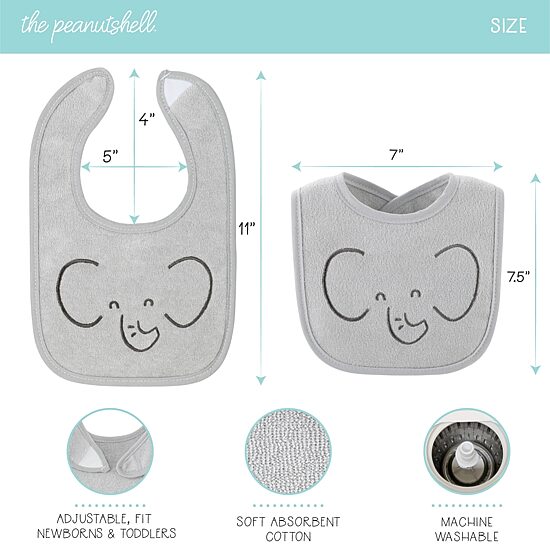 The Peanutshell Soft Neutral Unisex 10-pc. Bib