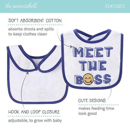 The Peanutshell Oh Boy! Boys 10-pc. Bib