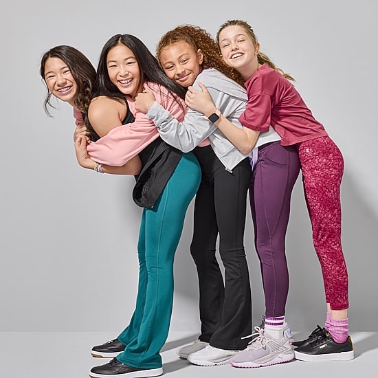 Xersion Must Have Little & Big Kid Girls Quick Dry High Rise Knit 26 1/2" Active Flare Full Length Leggings