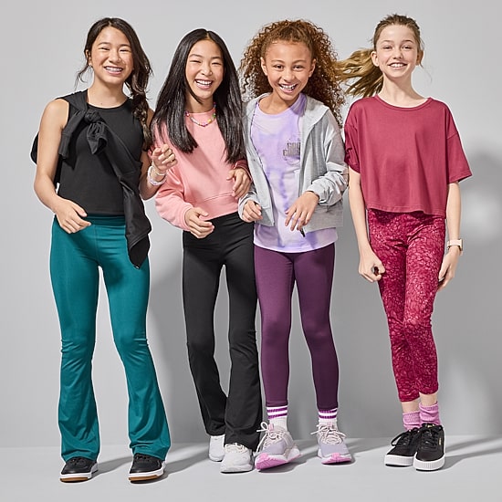Xersion Must Have Little & Big Kid Girls Quick Dry High Rise Knit 26 1/2" Active Flare Full Length Leggings