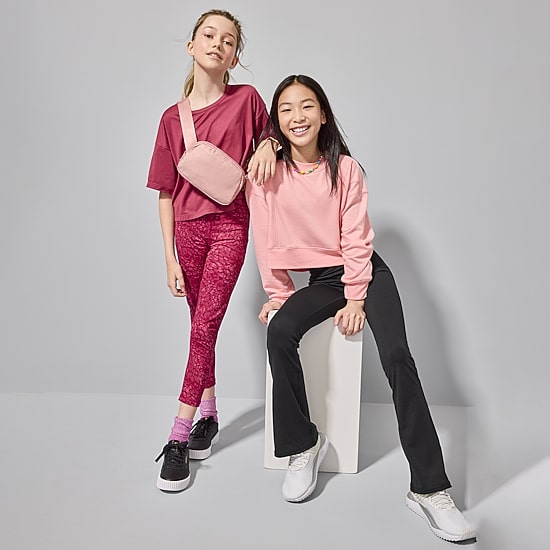 Xersion Must Have Little & Big Kid Girls Quick Dry High Rise Knit 26 1/2" Active Flare Full Length Leggings