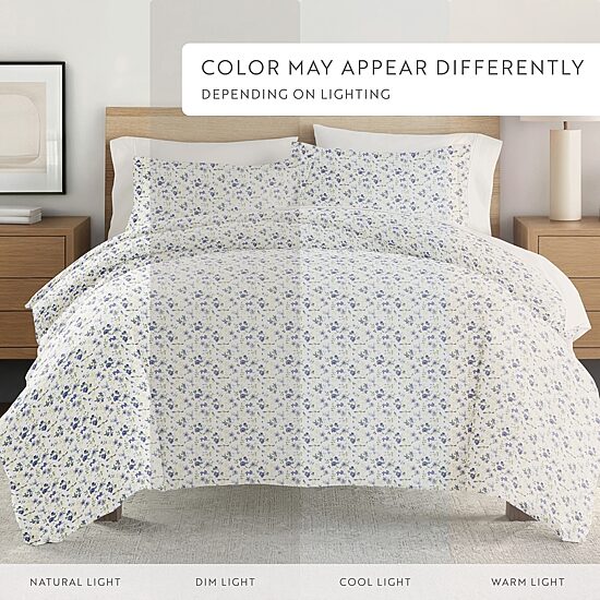 Casual Comfort Premium Ultra Soft 3-pc. Blossoms Print Duvet Cover Set