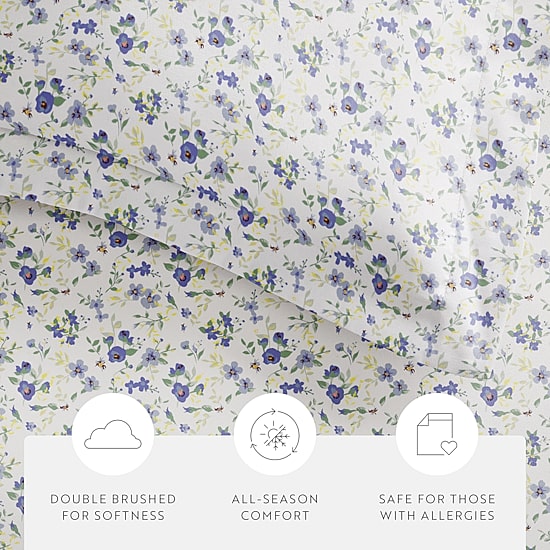 Casual Comfort Premium Ultra Soft 3-pc. Blossoms Print Duvet Cover Set