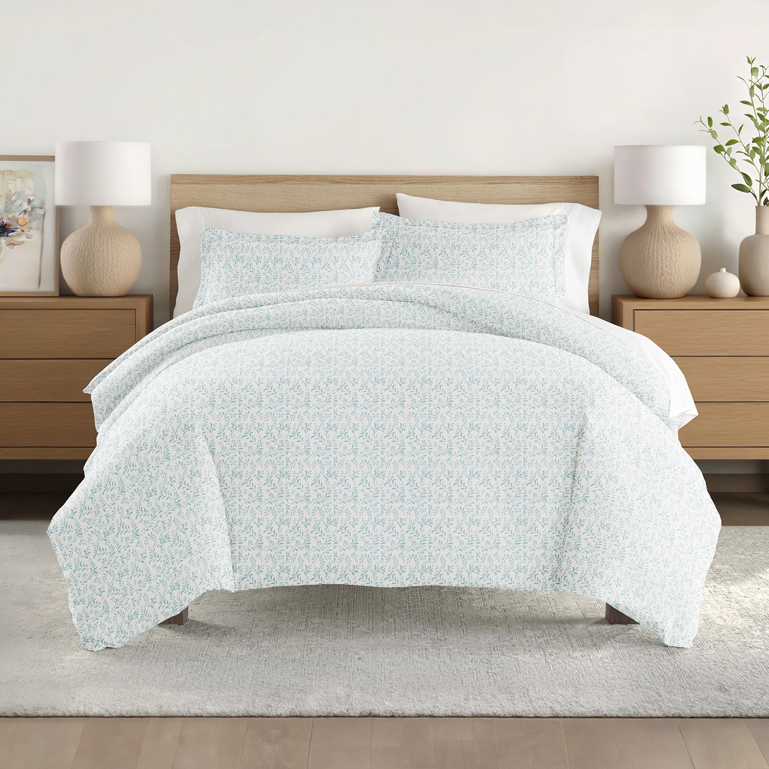 Casual Comfort Premium Ultra Soft 3-pc. Burst of Vines Print Duvet Cover Set