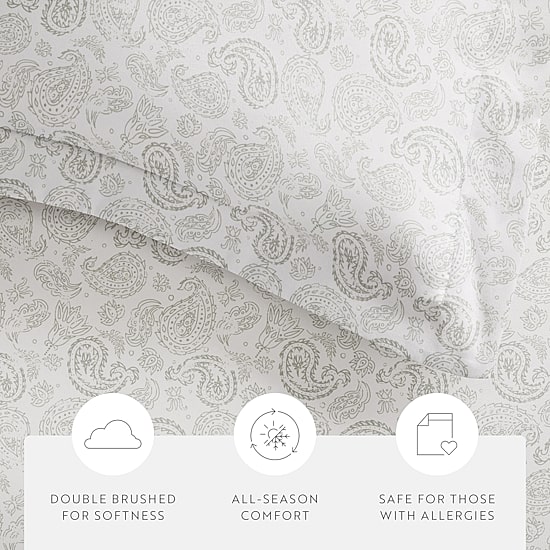 Casual Comfort Premium Ultra Soft 3-pc. Coarse Paisley Print Duvet Cover Set