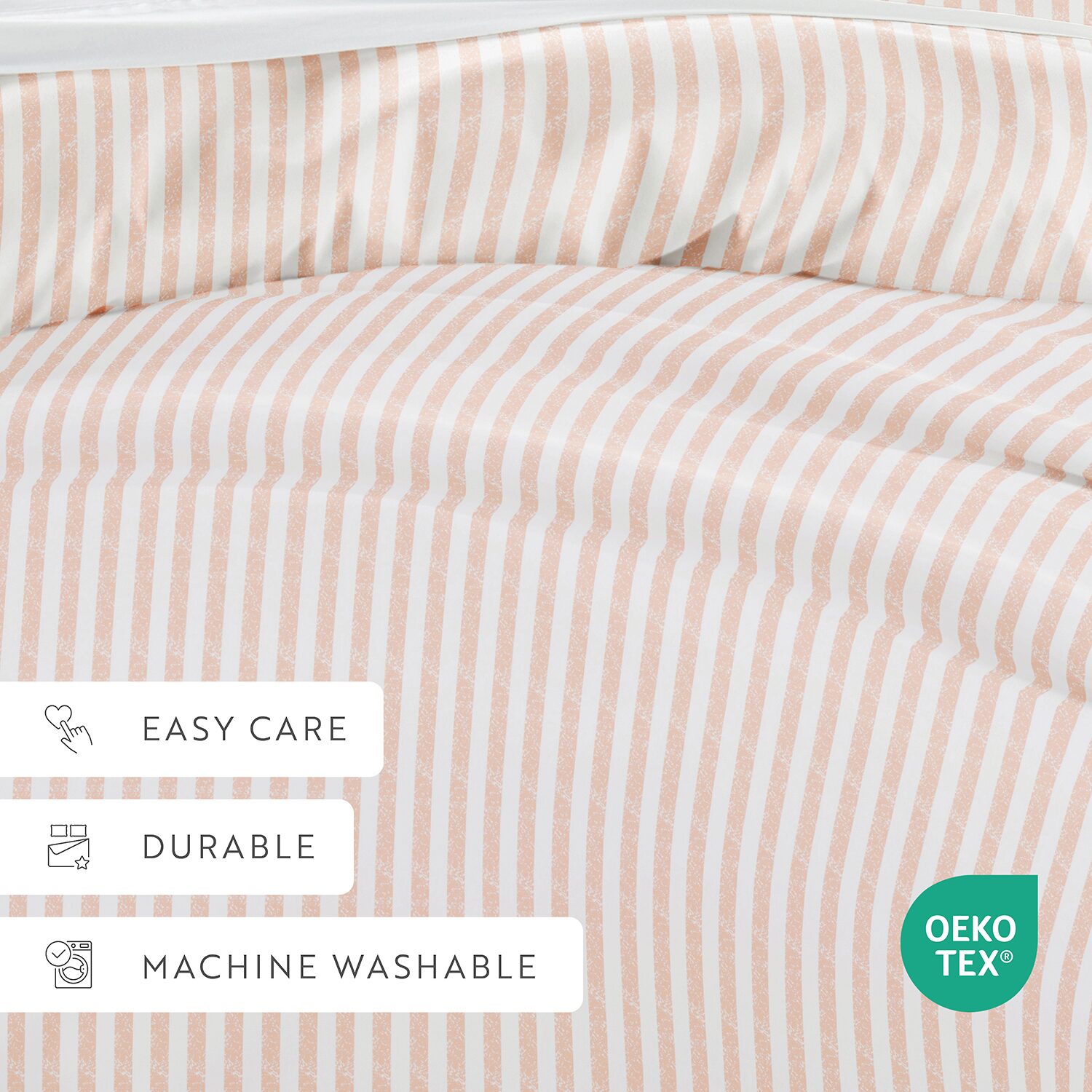 Casual Comfort Premium Ultra Soft Puffed Rugged Stripes Duvet Cover Set