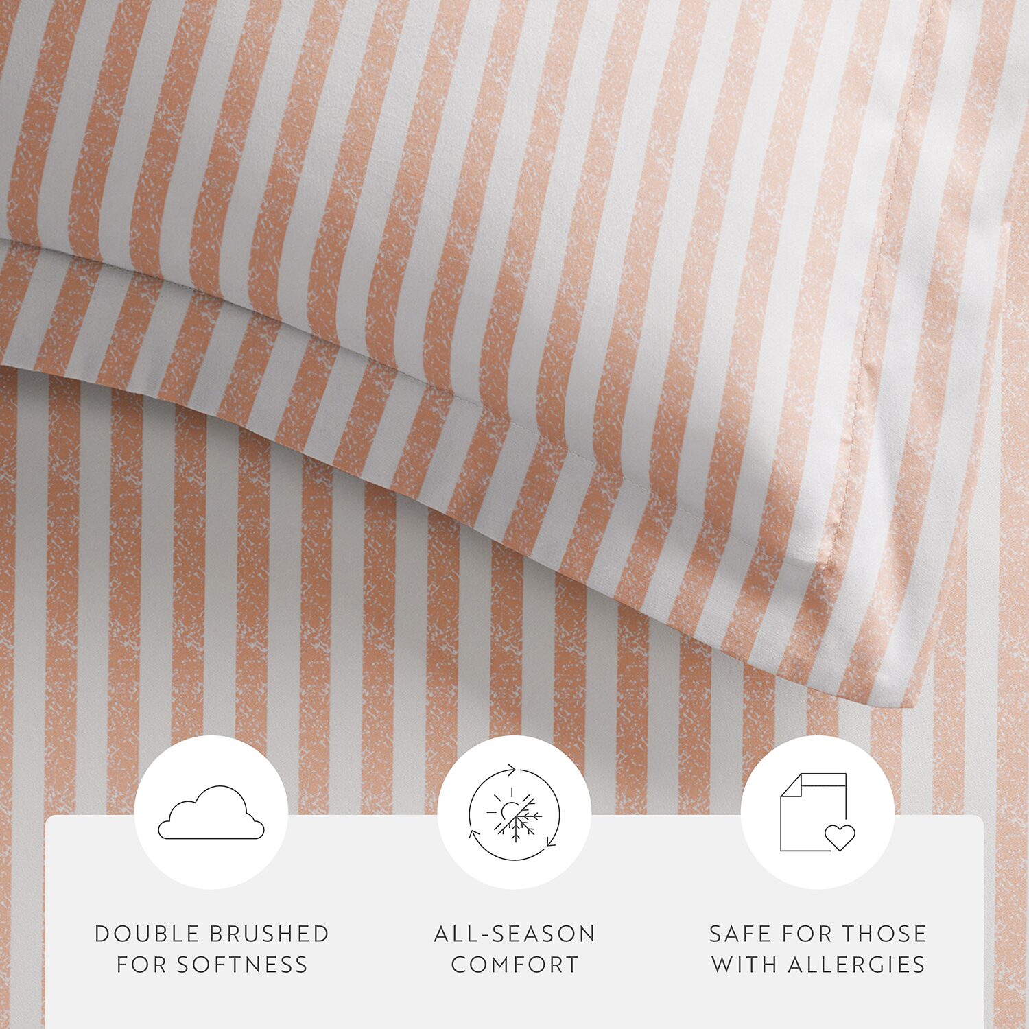 Casual Comfort Premium Ultra Soft Puffed Rugged Stripes Duvet Cover Set