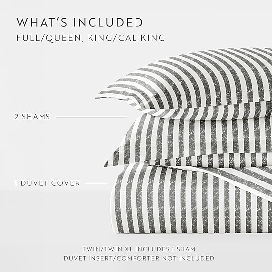 Casual Comfort Premium Ultra Soft Puffed Rugged Stripes Duvet Cover Set