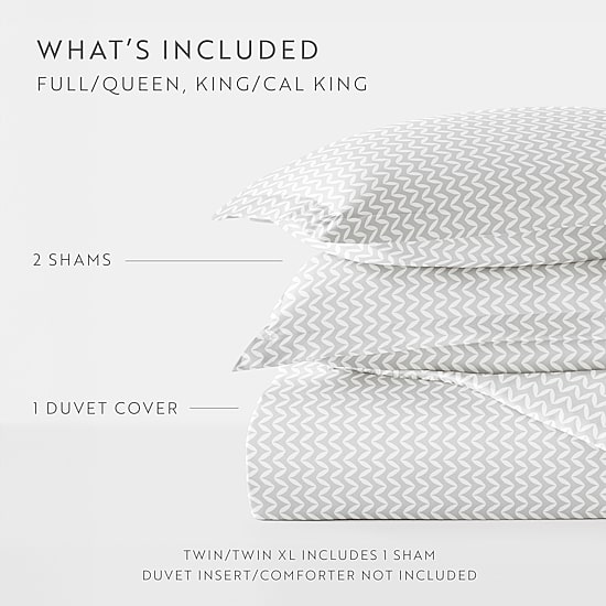 Casual Comfort Premium Ultra Soft 3-pc. Puffed Chevron Print Duvet Cover Set