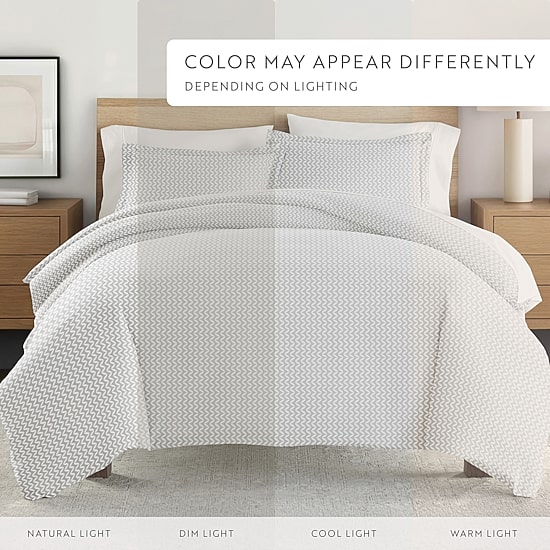 Casual Comfort Premium Ultra Soft 3-pc. Puffed Chevron Print Duvet Cover Set