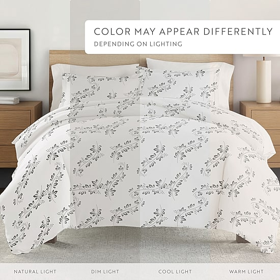 Casual Comfort Premium Ultra Soft 3-pc. Simple Vine Print Duvet Cover Set
