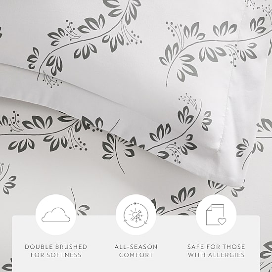 Casual Comfort Premium Ultra Soft 3-pc. Simple Vine Print Duvet Cover Set