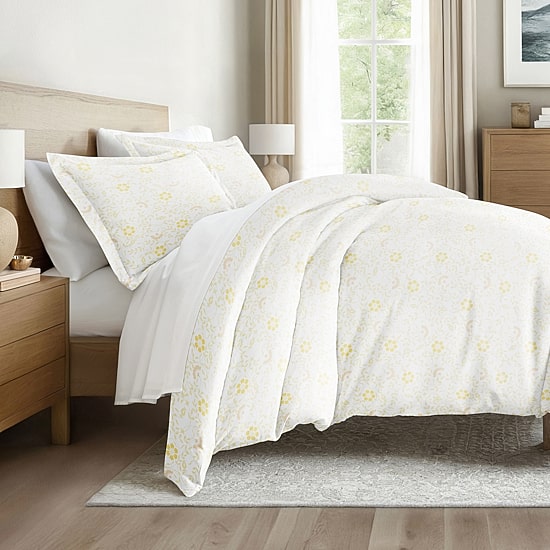 Casual Comfort Premium Ultra Soft Spring Vines Print Duvet Cover Set