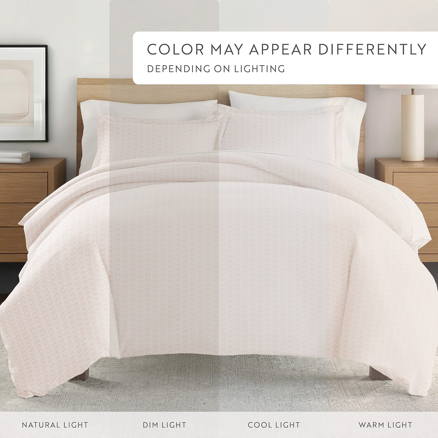 Casual Comfort Premium Ultra Soft Classic Pink Pattern Duvet Cover Set