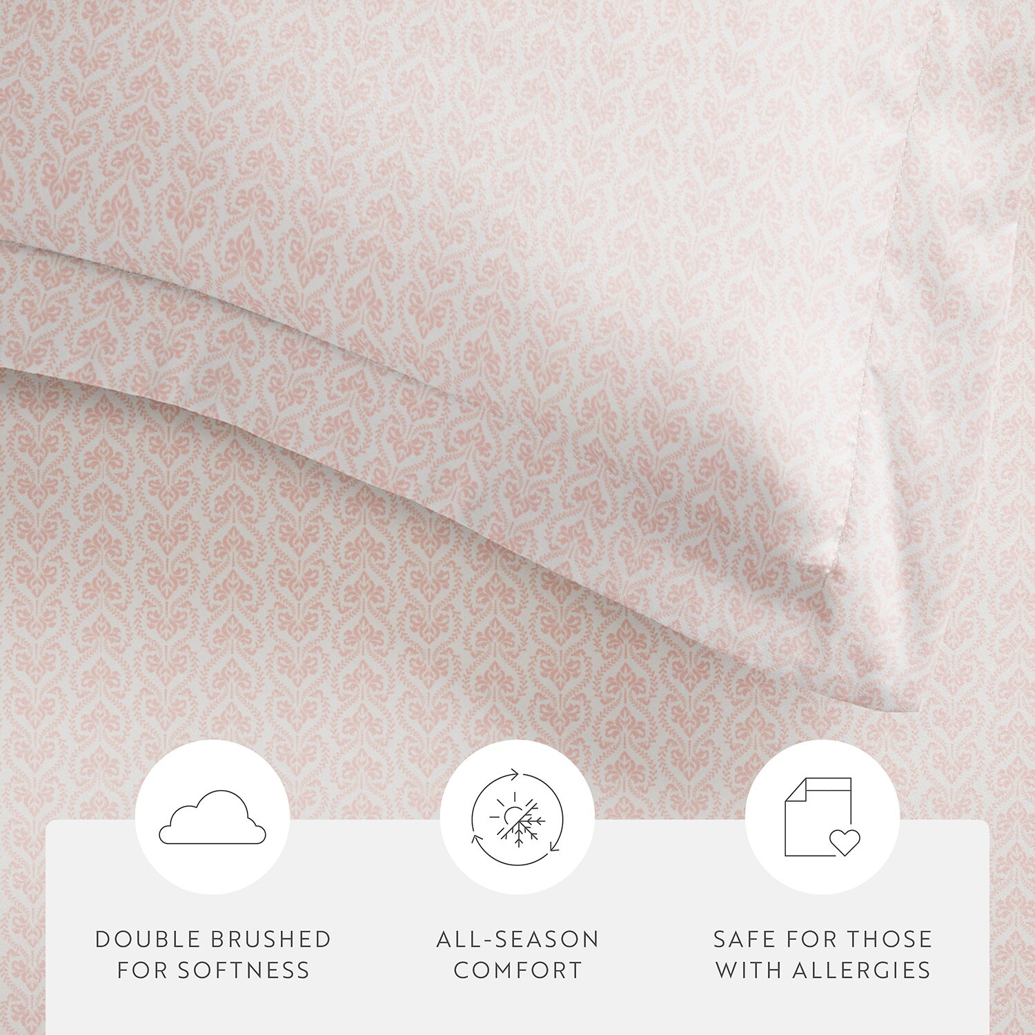 Casual Comfort Premium Ultra Soft Classic Pink Pattern Duvet Cover Set