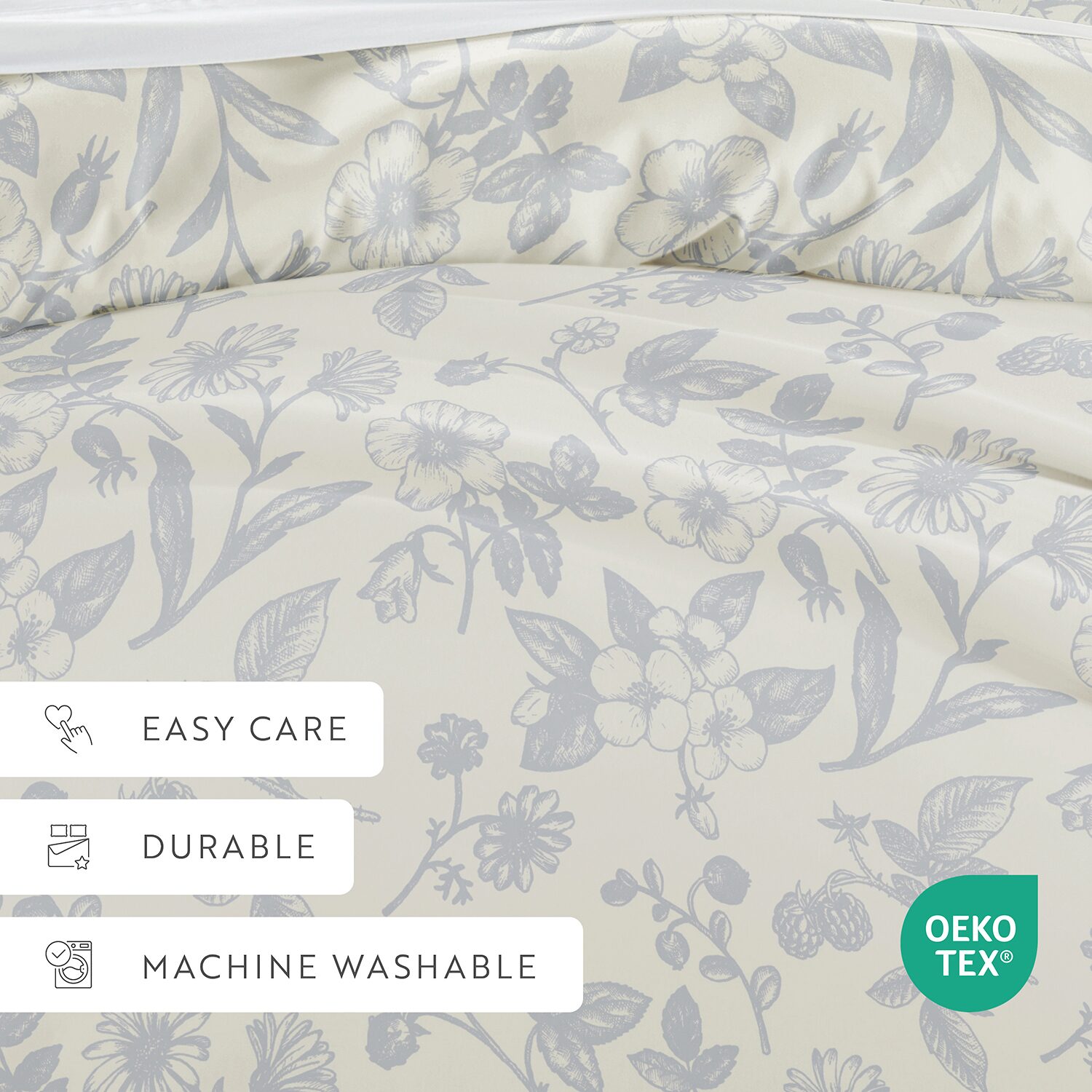 Casual Comfort Premium Ultra Soft Garden Pattern Duvet Cover Set