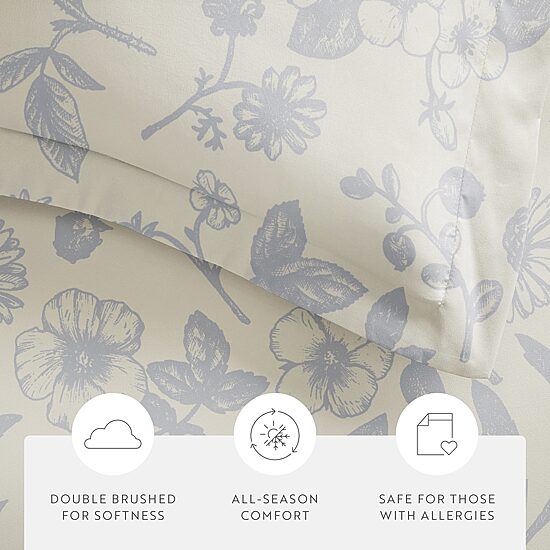 Casual Comfort Premium Ultra Soft Garden Pattern Duvet Cover Set