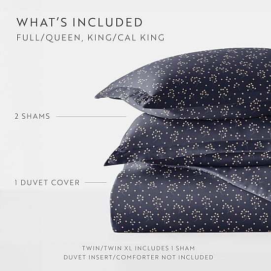 Casual Comfort Premium Ultra Soft Midnight Blossoms  Duvet Cover Set