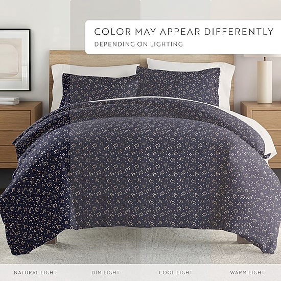 Casual Comfort Premium Ultra Soft Midnight Blossoms  Duvet Cover Set
