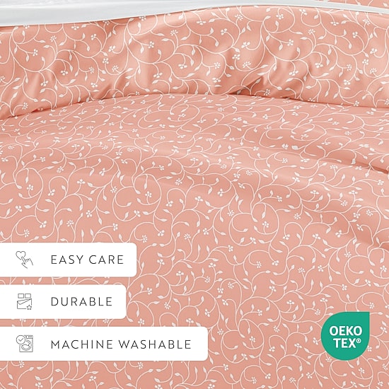 Casual Comfort Premium Ultra Soft Pink Buds Duvet Cover Set
