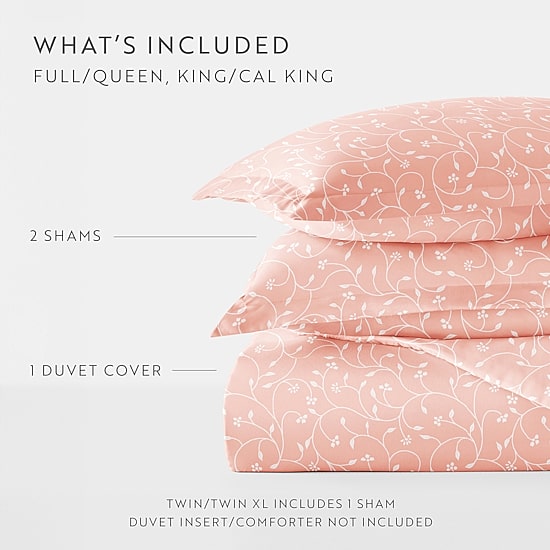 Casual Comfort Premium Ultra Soft Pink Buds Duvet Cover Set