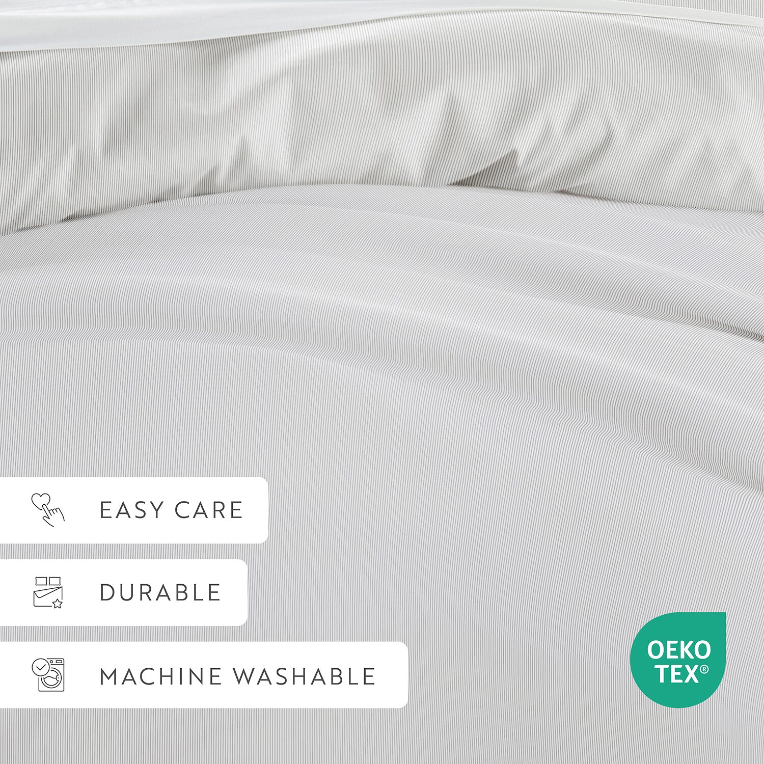 Casual Comfort Premium Ultra Soft Pinstriped Duvet Cover Set