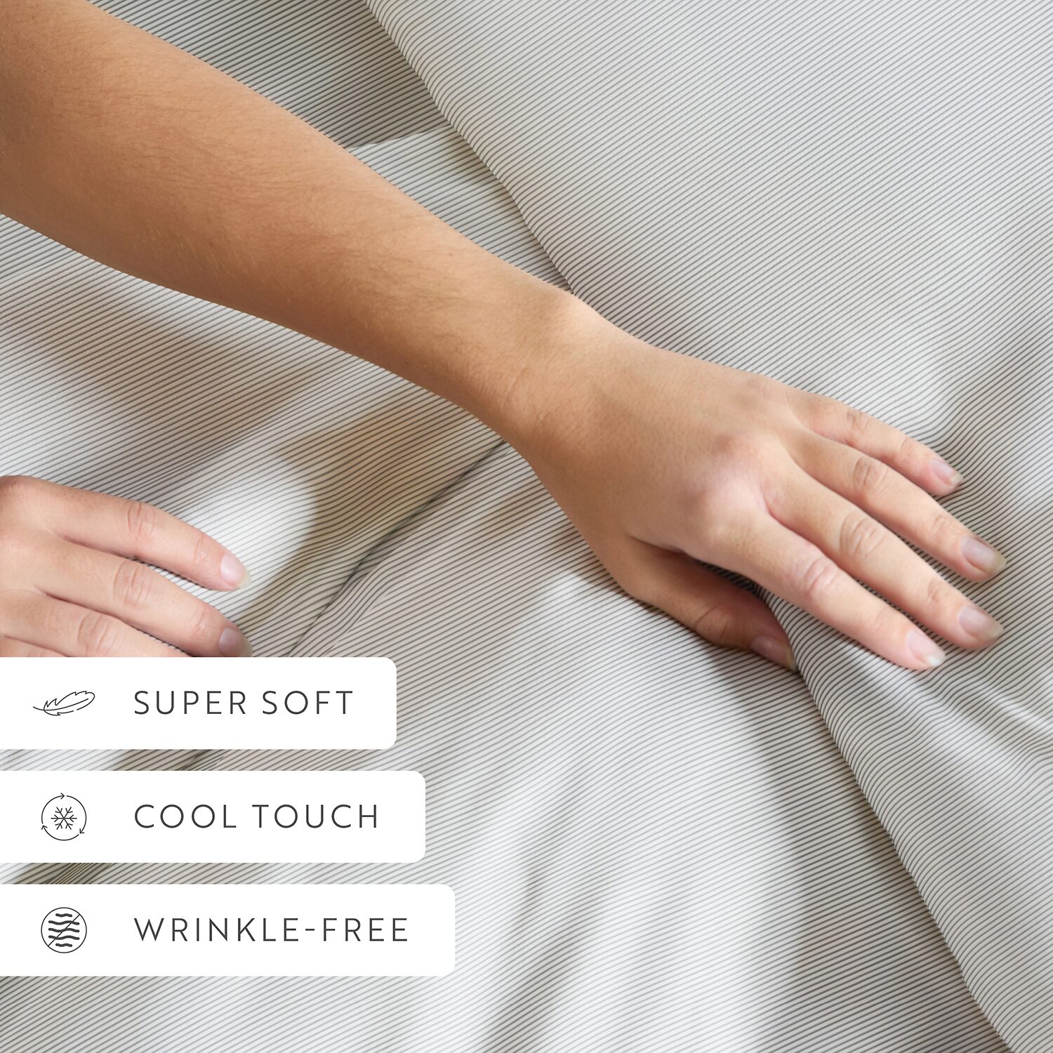 Casual Comfort Premium Ultra Soft Pinstriped Duvet Cover Set