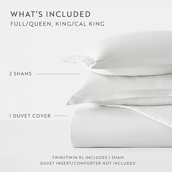 Casual Comfort Premium Ultra Soft Pinstriped Duvet Cover Set