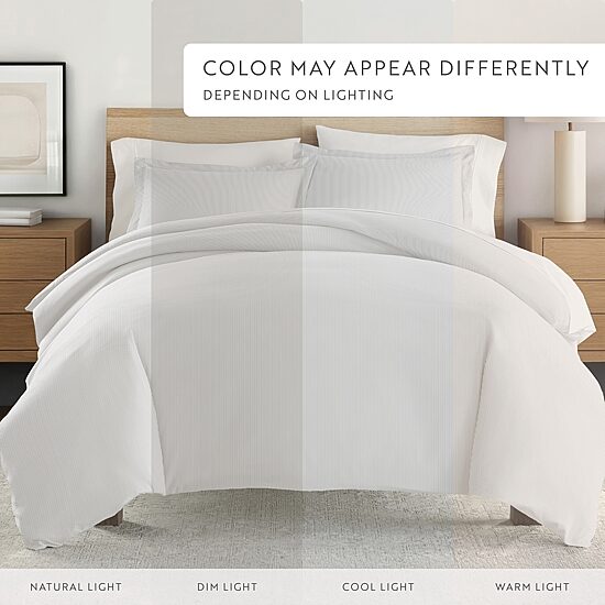 Casual Comfort Premium Ultra Soft Pinstriped Duvet Cover Set