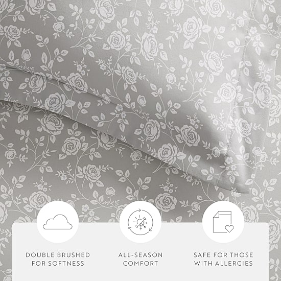 Casual Comfort Premium Ultra Soft Rose Gray Duvet Cover Set