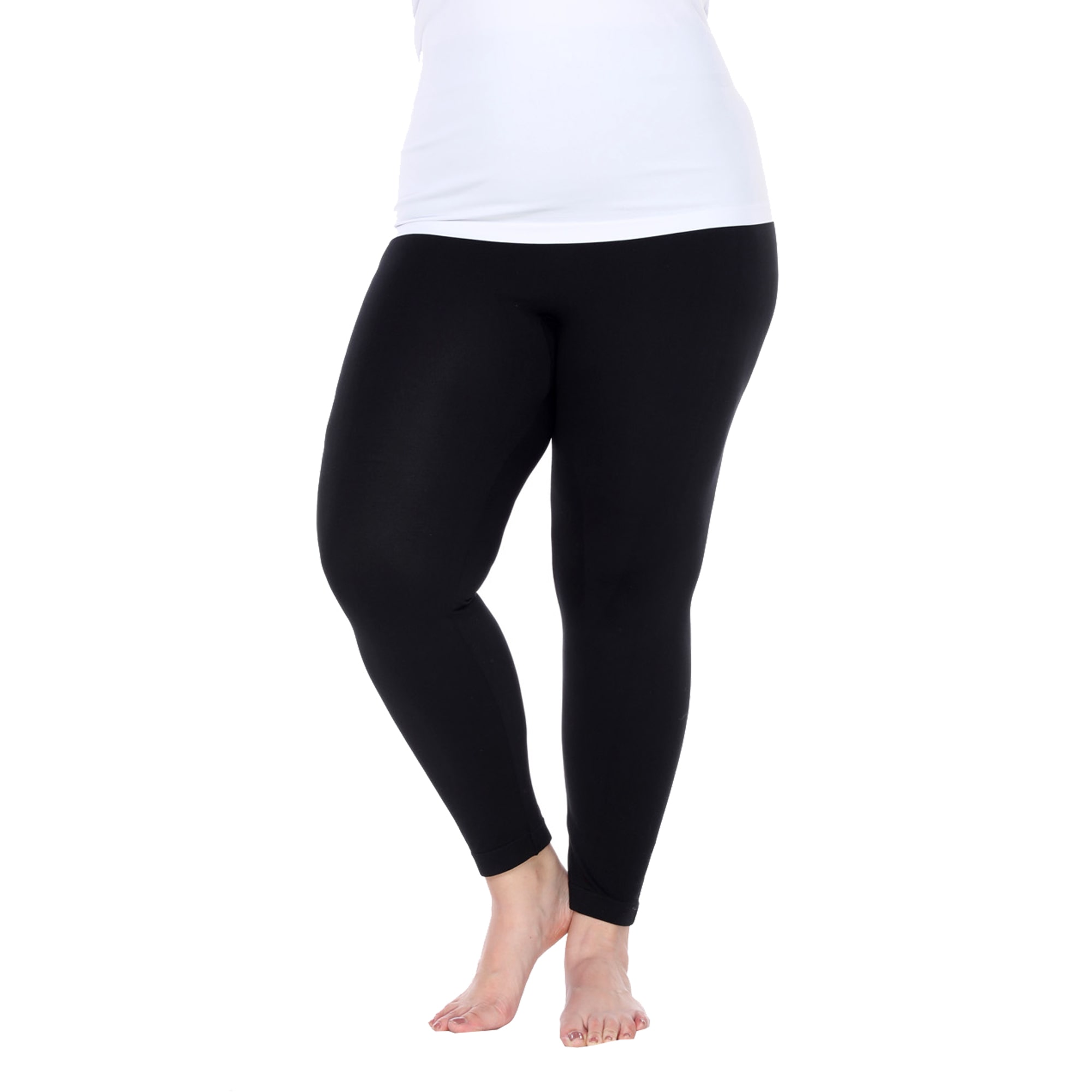 White Mark Super Stretch Womens Mid Rise Plus Full Length Leggings