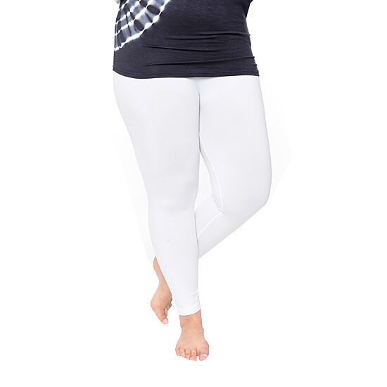 White Mark Super Stretch Womens Mid Rise Plus Full Length Leggings