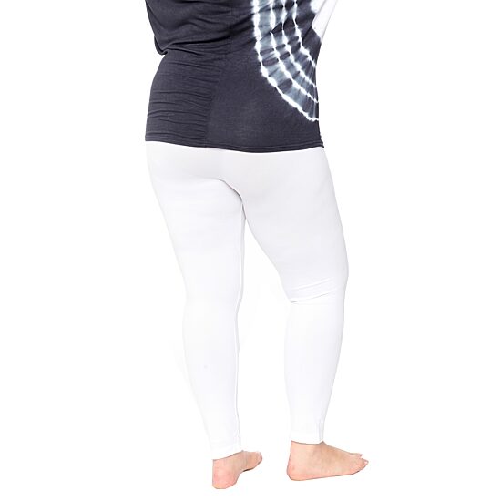 White Mark Super Stretch Womens Mid Rise Plus Full Length Leggings
