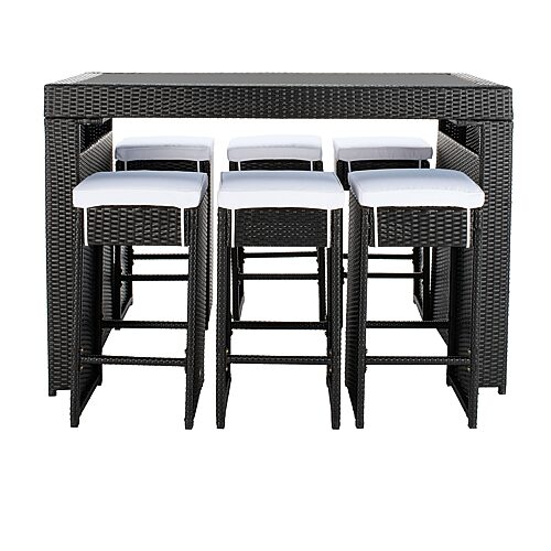 Safavieh Horus Patio Collection 7-pc. Weather Resistant Rectangular Dining Set, One Size, Black