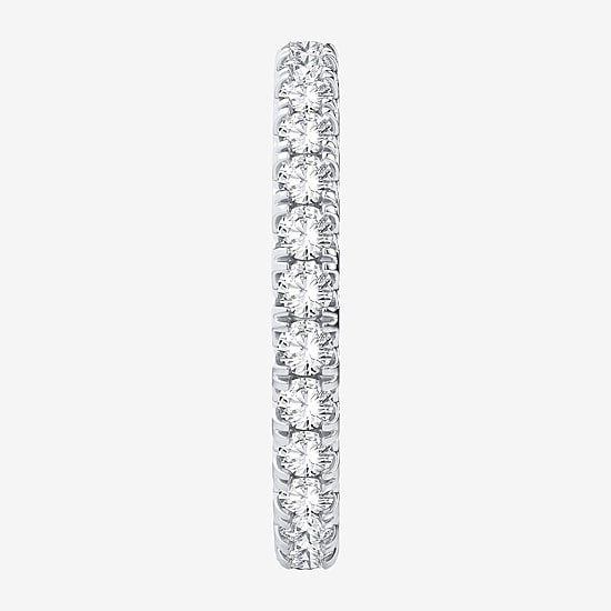 (H-I / Si1-Si2) Womens 2MM 1 CT. T.W. Lab Grown White Diamond 10K Gold Eternity Wedding Band