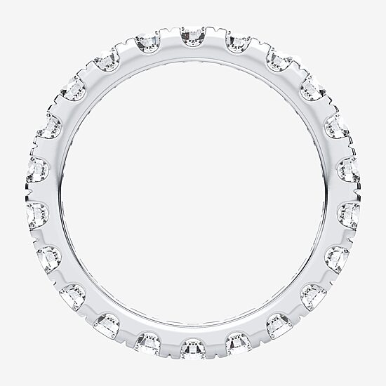 (H-I / Si1-Si2) Womens 2.5MM 2 CT. T.W. Lab Grown White Diamond 10K Gold Eternity Wedding Band