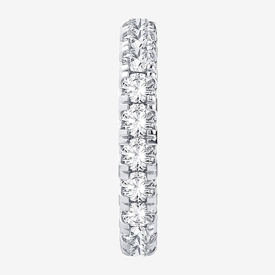 (H-I / Si1-Si2) Womens 2.5MM 2 CT. T.W. Lab Grown White Diamond 10K Gold Eternity Wedding Band