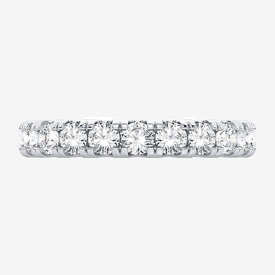 (H-I / Si1-Si2) Womens 2.5MM 2 CT. T.W. Lab Grown White Diamond 10K Gold Eternity Wedding Band