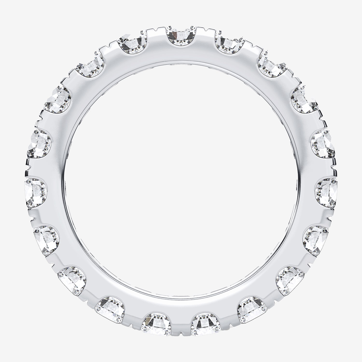 (H-I / Si1-Si2) Womens 3.5MM 3 CT. T.W. Lab Grown White Diamond 10K Gold Eternity Wedding Band