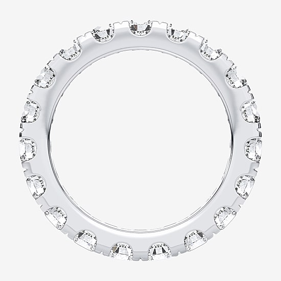 (H-I / Si1-Si2) Womens 3.5MM 3 CT. T.W. Lab Grown White Diamond 10K Gold Eternity Wedding Band