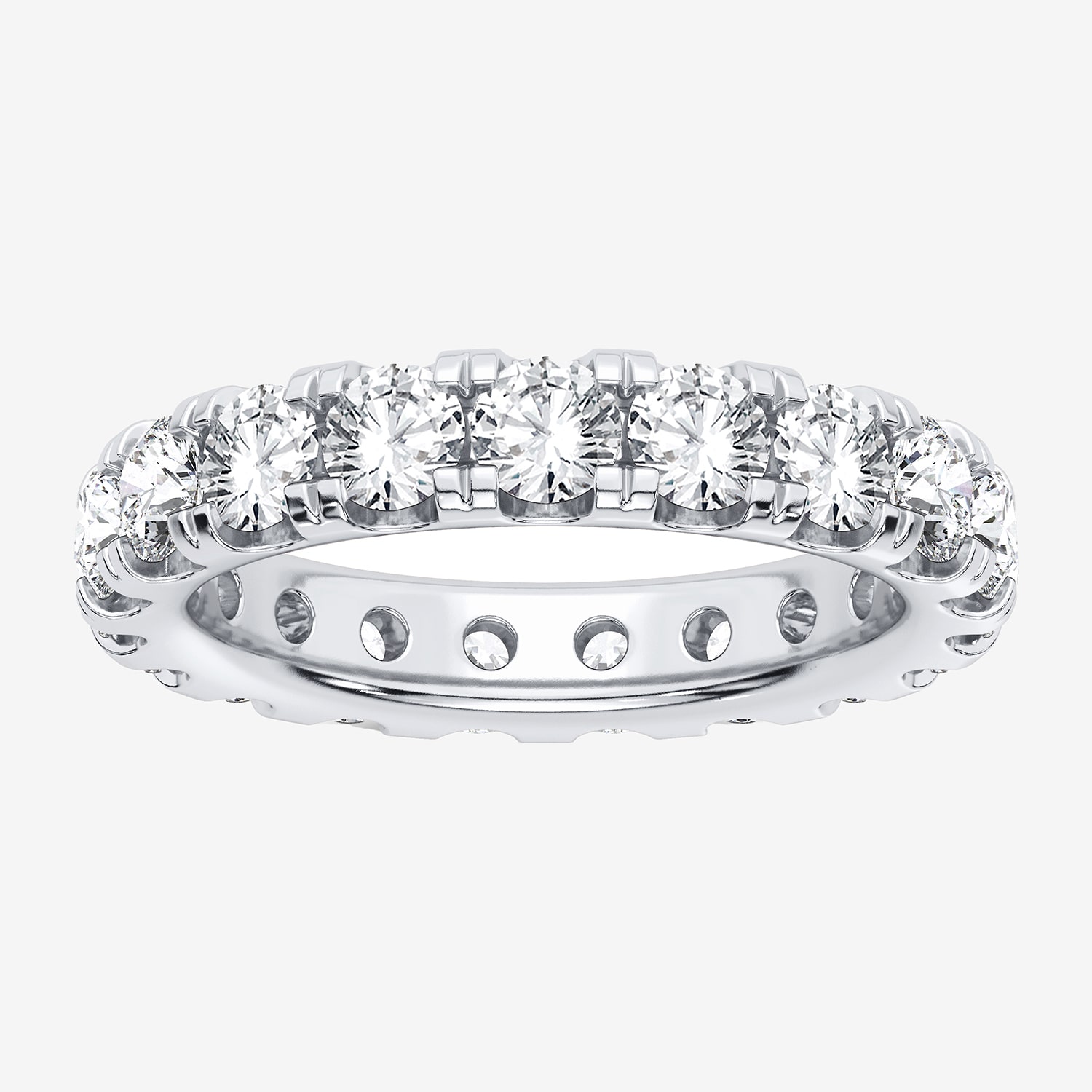 (H-I / Si1-Si2) Womens 3.5MM 3 CT. T.W. Lab Grown White Diamond 10K Gold Eternity Wedding Band
