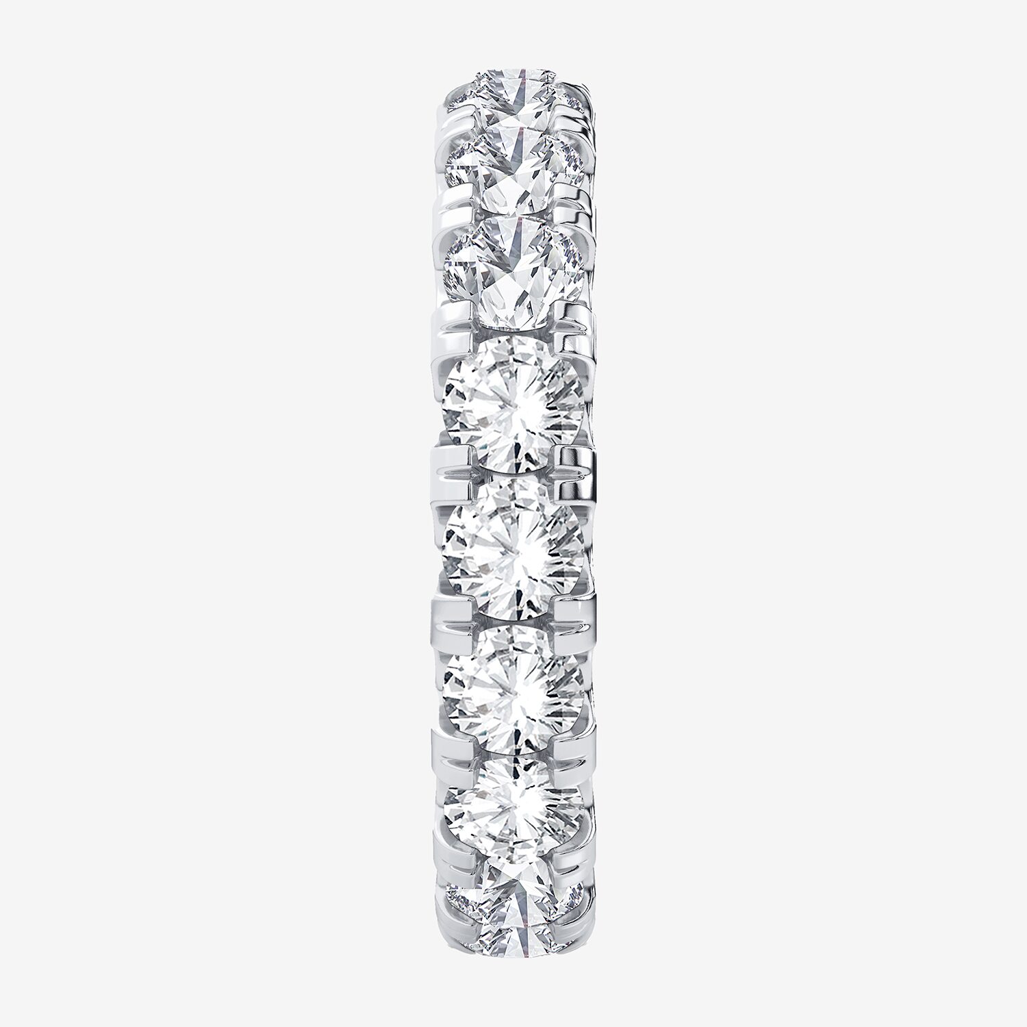 (H-I / Si1-Si2) Womens 3.5MM 3 CT. T.W. Lab Grown White Diamond 10K Gold Eternity Wedding Band
