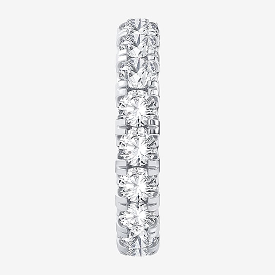 (H-I / Si1-Si2) Womens 3.5MM 3 CT. T.W. Lab Grown White Diamond 10K Gold Eternity Wedding Band