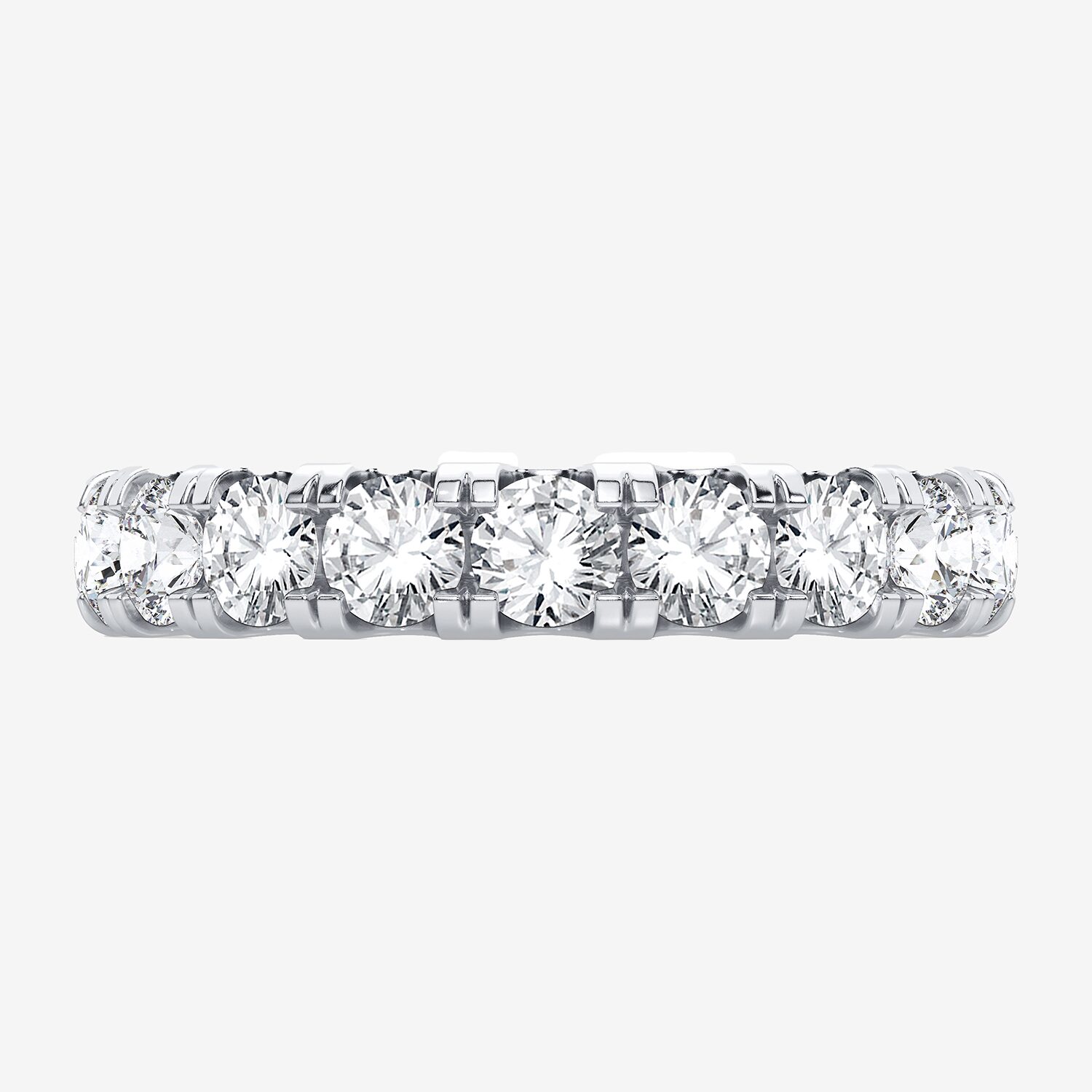 (H-I / Si1-Si2) Womens 3.5MM 3 CT. T.W. Lab Grown White Diamond 10K Gold Eternity Wedding Band