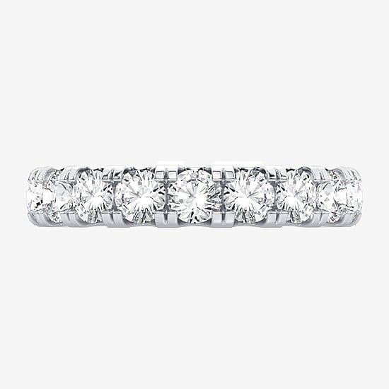 (H-I / Si1-Si2) Womens 3.5MM 3 CT. T.W. Lab Grown White Diamond 10K Gold Eternity Wedding Band