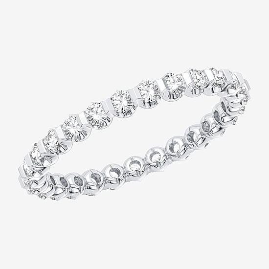 (H-I / Si1-Si2) Womens 1 CT. T.W. Lab Grown White Diamond 10K Gold Eternity Wedding Band