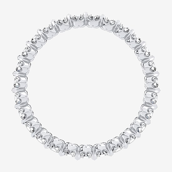 (H-I / Si1-Si2) Womens 1 CT. T.W. Lab Grown White Diamond 10K Gold Eternity Wedding Band
