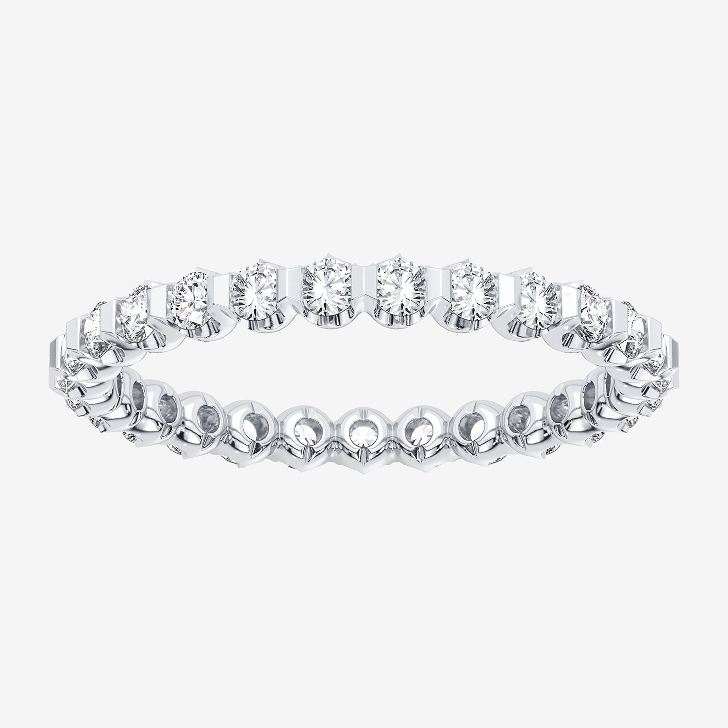 H-I / Si1-Si2) Womens 1 CT. T.W. Lab Grown White Diamond 10K Gold Eternity Wedding Band