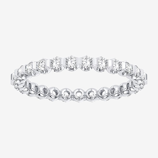 (H-I / Si1-Si2) Womens 1 CT. T.W. Lab Grown White Diamond 10K Gold Eternity Wedding Band